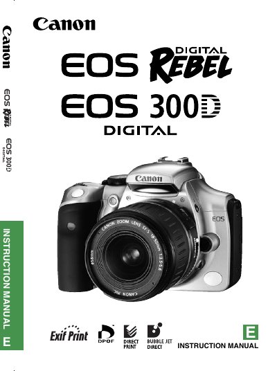 Canon EOS 300D User Manual - cover page
