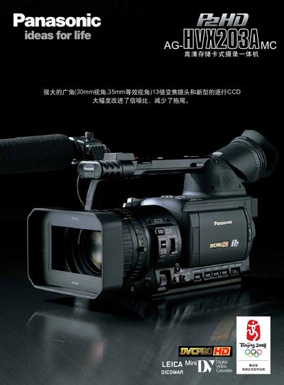 Panasonic AG-HVX203A Camcorder User Manual - cover page
