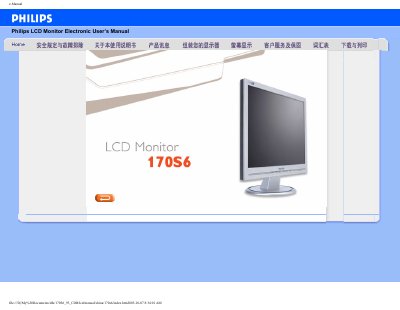 Philips 170S6 LCD Monitor User Manual