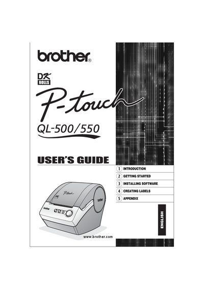 Brother QL-500/550 User Manual - cover page