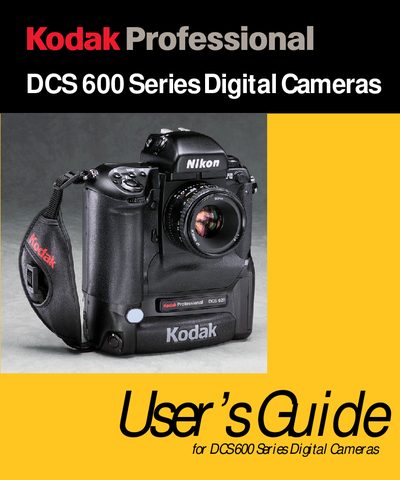 Kodak DCS 600 Series Digital Camera User Manual - cover page