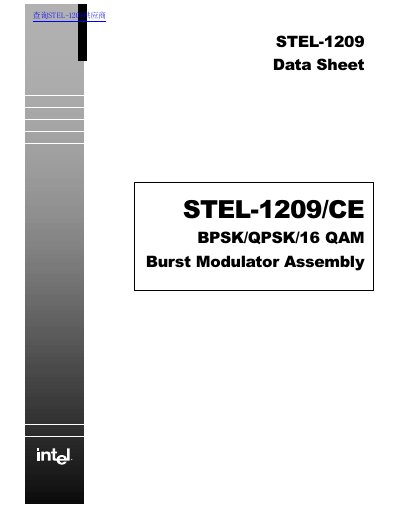 Stanford Telecom STEL-1209 Burst Modulator Assembly Data Sheet - cover page