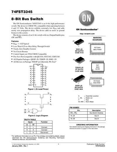 ON Semiconductor 74FST3345 Datasheet - cover page