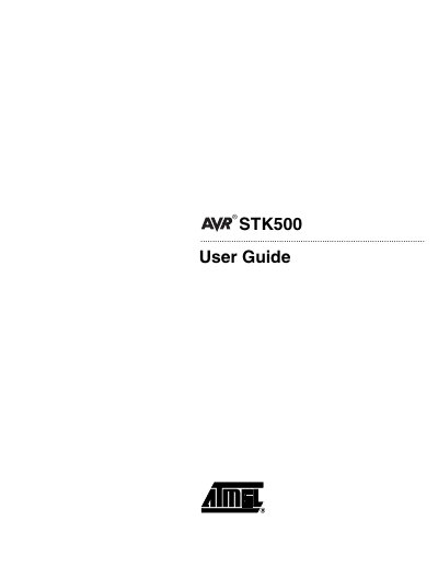 Atmel AVR STK500 User Guide