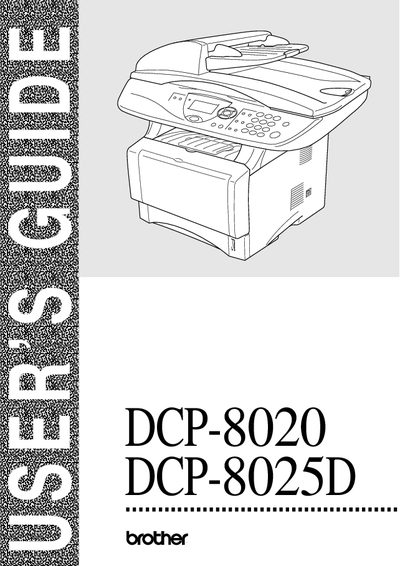 Brother DCP-8020/DCP-8025D User's Guide - cover page