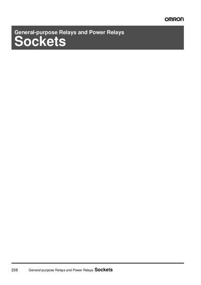 Omron General-purpose and Power Relay Sockets Manual - cover page