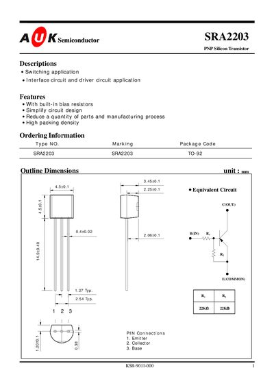 A K Semiconductor SRA2203 Datasheet
