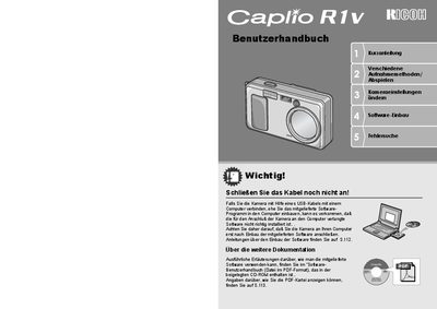 Ricoh Caplio R1V Digital Camera User Manual - cover page