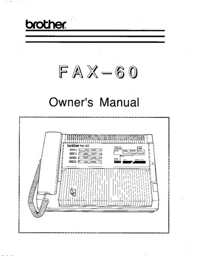 Brother FAX-60 Digital Facsimile Owner's Manual - cover page