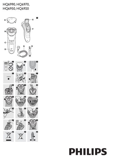 Philips HQ6990 HQ6970 HQ6950 HQ6920 Electric Shaver User Manual - cover page