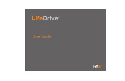 palmOne LifeDrive User Guide - cover page
