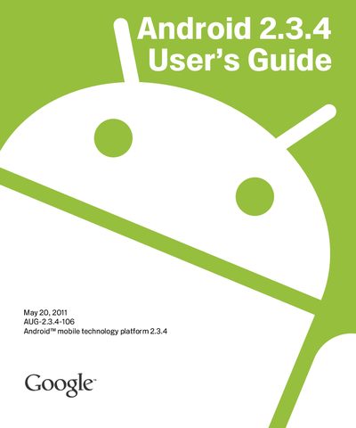 Google Android 2.3.4 User Guide - cover page