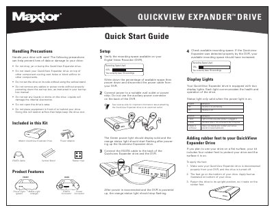 Maxtor QuickView Expander Drive Quick Start Guide - cover page