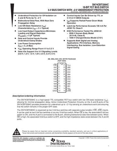 Texas Instruments SN74CBT3384C Datasheet - cover page
