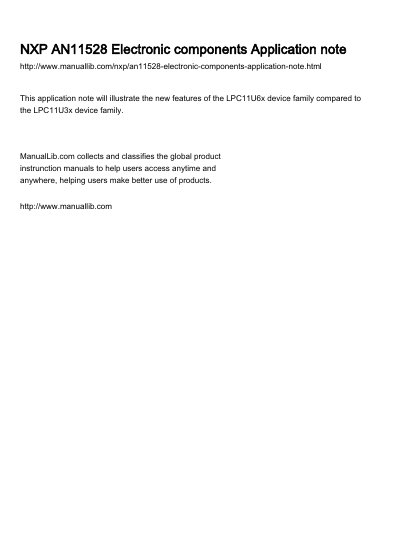 NXP AN11528 LPC11U6x vs. LPC11U3x Feature Comparison Application Note - cover page