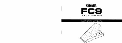 Yamaha FC9 Foot Controller Owner's Manual - cover page