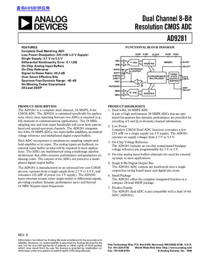ANALOG DEVICES AD9281 handbook (1) - cover page