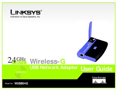 Linksys WUSB54G USB Network Adapter User Guide - cover page