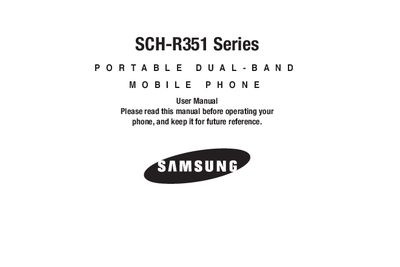 Samsung SCH-R351 Series Mobile Phone User Manual - cover page