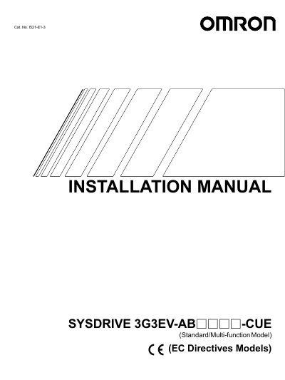 Omron SYSDRIVE 3G3EV-AB Installation Manual - cover page