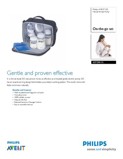 Philips SCF290/13 Breast Pump Manual - cover page