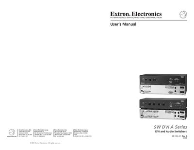Extron SW2/SW4 DVI Audio Switcher User Manual - cover page