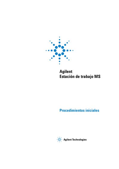 Agilent Estaci&oacute;n de trabajo MS Procedimientos iniciales manual - cover page