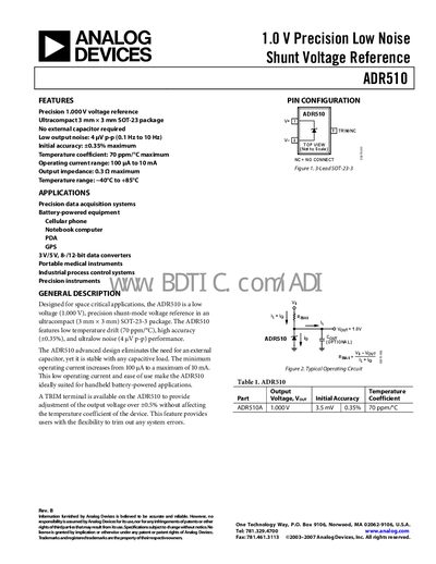 Analog Devices ADR510 Handbook - cover page