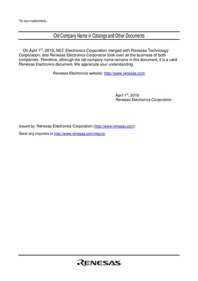 Renesas RSKR8C13 Starter Kit User Manual - cover page
