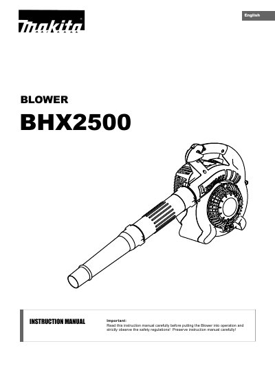 Makita BHX2500 Blower User Manual - cover page