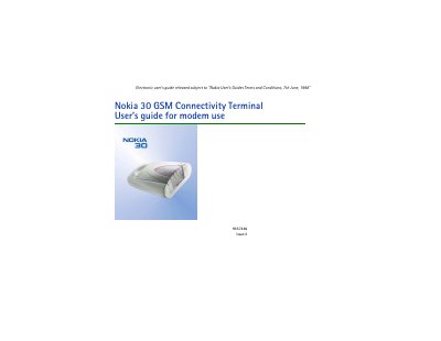 Nokia 30 GSM Connectivity Terminal User Manual - cover page