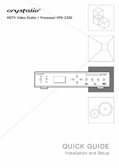 Crystalio VPS-2300 Video Scaler Processor Quick Guide - cover page