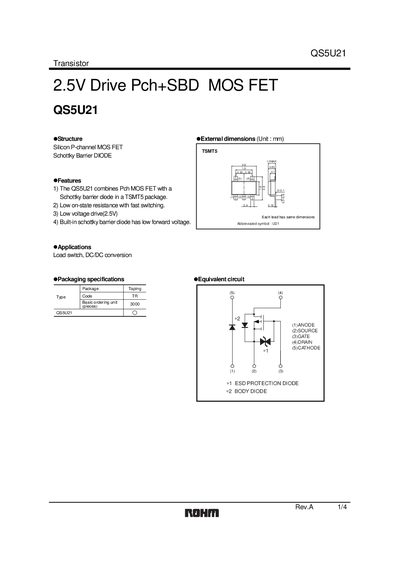 ROHM QS5U21 Datasheet - cover page
