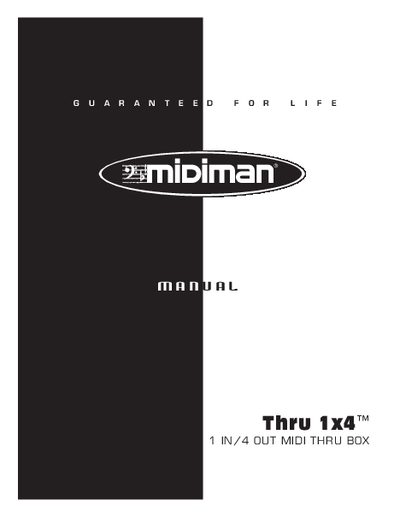 MIDIMAN Thru 1x4 MIDI Thru Box User Manual - cover page