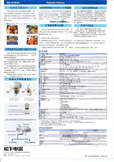 Panasonic BB-HCM381 Network Camera Manual