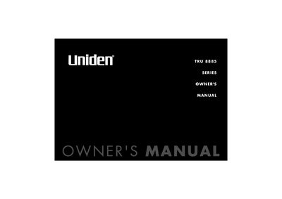 Uniden TRU8885 series Manual(1)(1) - cover page