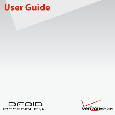 HTC Incredible User Manual - cover page