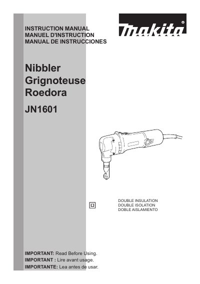 Makita JN1601 Nibbler Instruction Manual