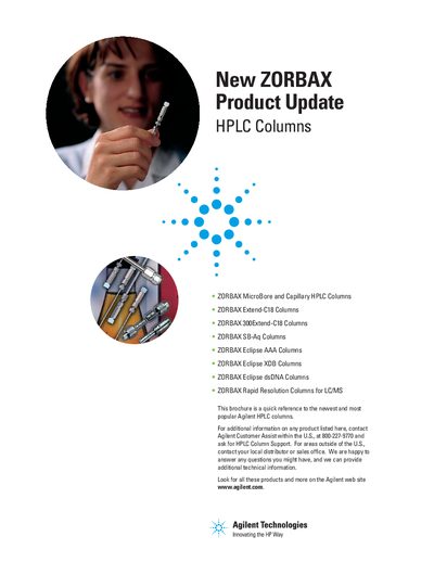 Agilent ZORBAX HPLC Columns Product Update Brochure - cover page