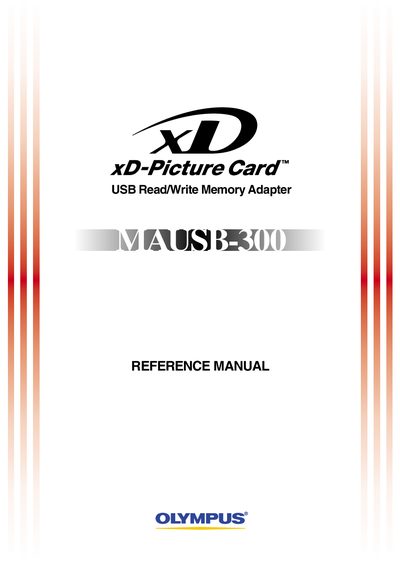 Olympus MAUSB-300 USB Read/Write Memory Adapter Reference Manual