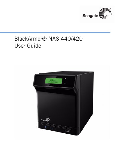 Seagate BlackArmor NAS 440/420 User Guide - cover page