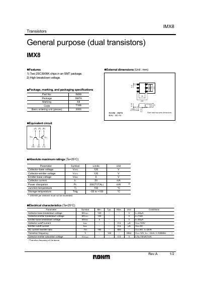 ROHM IMX8 Datasheet - cover page