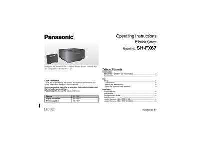 Panasonic SH-FX67 Wireless System Operating Instructions - cover page
