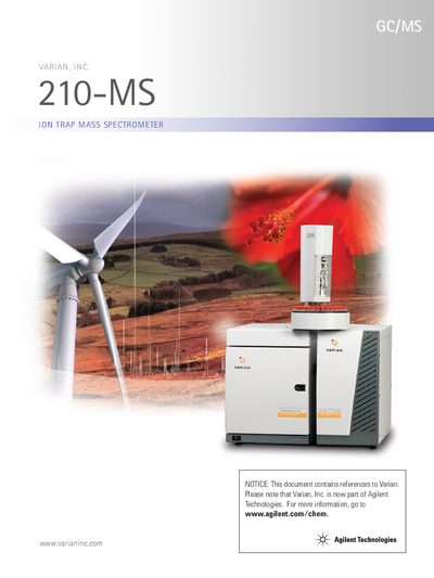 Varian 210-MS Ion Trap Mass Spectrometer Product Leaflet - cover page