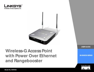 Linksys WAP200 Wireless-G Access Point User Guide - cover page