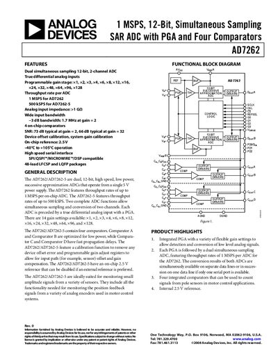Analog Devices AD7262 Datasheet