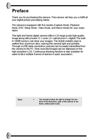 Rollei Digital Camera User Manual - cover page