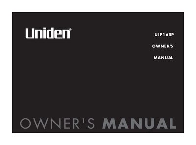 Uniden UIP165P VoIP Telephone Owner's Manual - cover page