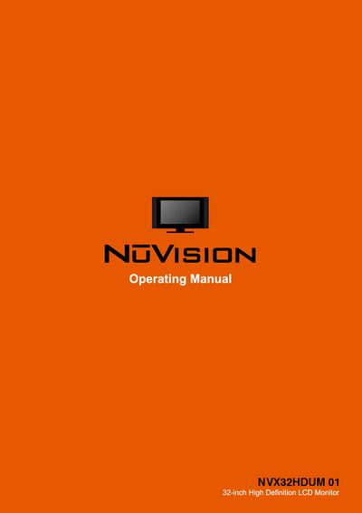 NOVISION NVX32HDUM 01 LCD Monitor User Manual - cover page