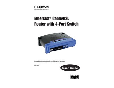 Linksys BEFSR41 Router User Manual - cover page